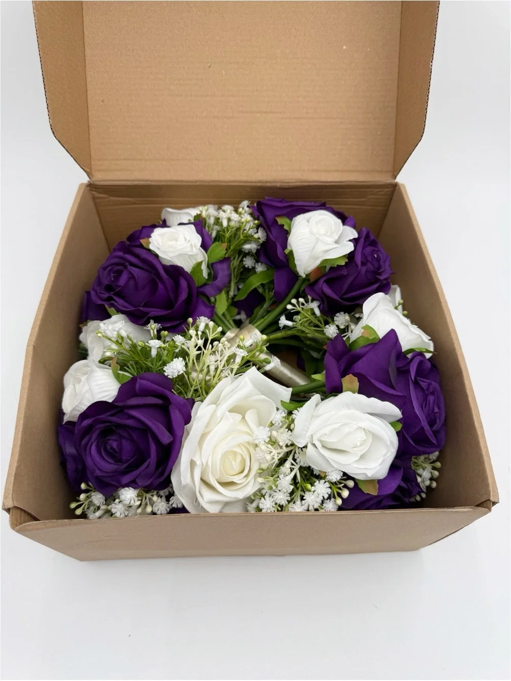 Wedding Bridesmaid Bouquets Set of 4, Artificial Silk Flowers Arrangement